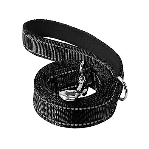 Ｚｉａｌｏｆｉ Hundeleine mit Reflexion, 1,8 M Lang, Nylon Geflochten für Hunde Aller Größen, Schwarz von Ｚｉａｌｏｆｉ
