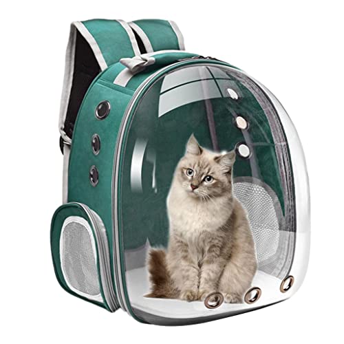 Zialofi Katze Rucksack für Transport mit Durchsichtiger Blase, Tragetasche für Kleine Hunde, Grün Zialofi Katze Rucksack für Transport mit Durchsichtiger Blase, Tragetasche für Kleine Hunde, Grün von Zialofi