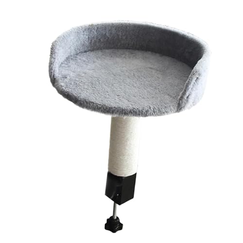 Ｚｉａｌｏｆｉ Katzenbett für Schreibtisch Ruheplatz Sonnenliege Katzenkorb Schlafsitz mit Gemütlichem Fleecebezug Und Metallhalterung für Kleine Arbeitsbereiche Und, Grau von Ｚｉａｌｏｆｉ