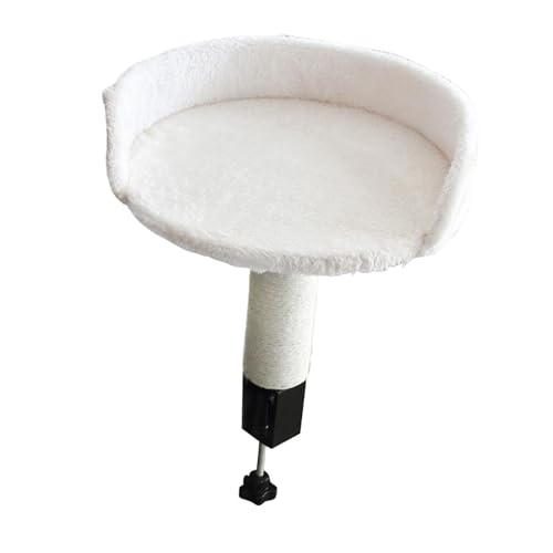 Ｚｉａｌｏｆｉ Katzenbett für Schreibtisch Ruheplatz Sonnenliege Katzenkorb Schlafsitz mit Gemütlichem Fleecebezug Und Metallhalterung für Kleine Arbeitsbereiche Und, Weiß von Ｚｉａｌｏｆｉ