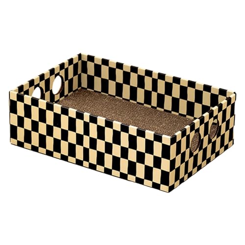 Zialofi Katzenkratzbox Aus Pappe, Gewellte Katzenlounge Zum Spielen für Hauskatzen, Robustes Loungebett, Katzenkratzunterlage für Kätzchen, Gelb Zialofi Katzenkratzbox Aus Pappe, Gewellte Katzenlounge Zum Spielen für Hauskatzen, Robustes Loungebett, Katzenkratzunterlage für Kätzchen, Gelb von Zialofi