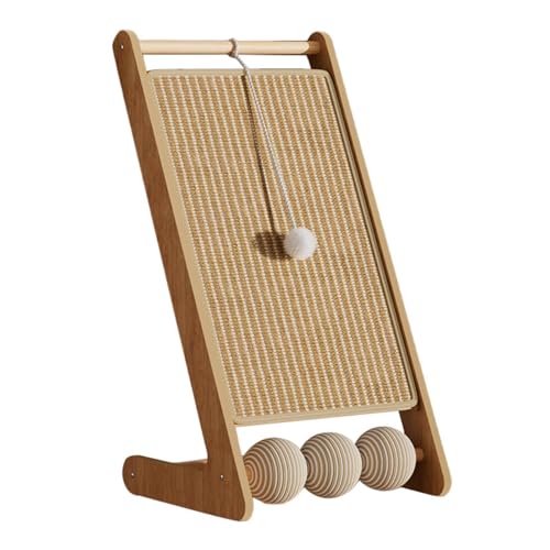 Ｚｉａｌｏｆｉ Katzenkratzbrett für Möbel Schutz Stehende Katze Spielzeug L-Form Kratzplatte, mit Ball, Jute Pad von Ｚｉａｌｏｆｉ