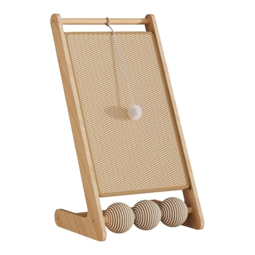Ｚｉａｌｏｆｉ Katzenkratzbrett für Möbel Schutz Stehende Katze Spielzeug L-Form Kratzplatte, mit Ball, Sisalpad von Ｚｉａｌｏｆｉ