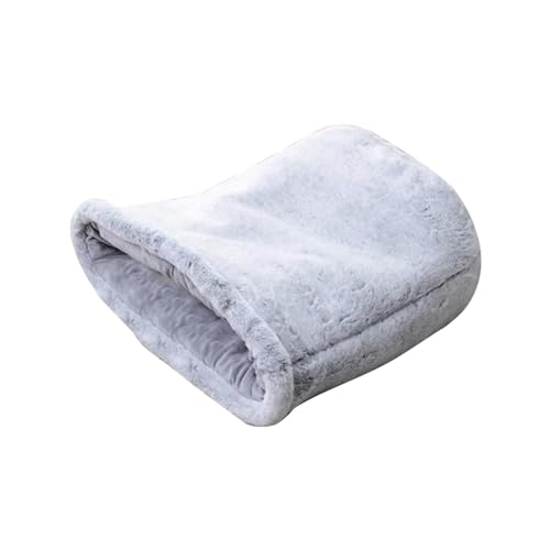Ｚｉａｌｏｆｉ Katzenschlafsack, Beruhigendes Kissen, Zwinger, Schlummerbett, Bequeme Innenbetthöhle, Halb überdachte Katzenhöhle für Pudelkatzen, grau von Ｚｉａｌｏｆｉ