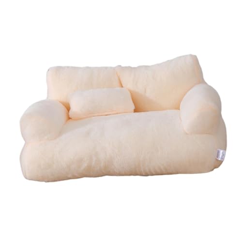Ｚｉａｌｏｆｉ Katzensofa, Haustiersofa, Haustiersofa, rutschfeste Unterseite, Bequemes, Langlebiges Katzenschlafbett, Mini Hundecouchsofa für Katzen Und Hunde, Beige von Ｚｉａｌｏｆｉ