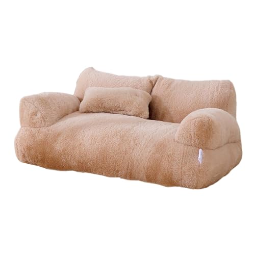 Ｚｉａｌｏｆｉ Katzensofa, Haustiersofa, Haustiersofa, rutschfeste Unterseite, Bequemes, Langlebiges Katzenschlafbett, Mini Hundecouchsofa für Katzen Und Hunde, Kaffee von Ｚｉａｌｏｆｉ