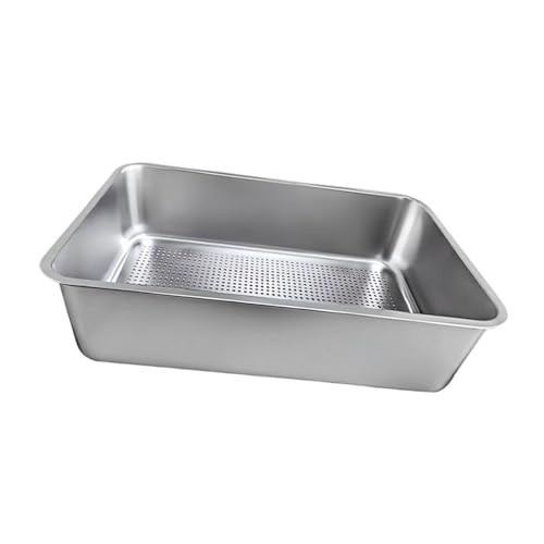 Zialofi Katzenstreubox Edelstahl Sandbox Offene Obere Hochseitige für Innenkatzen Zialofi Katzenstreubox Edelstahl Sandbox Offene Obere Hochseitige für Innenkatzen von Zialofi