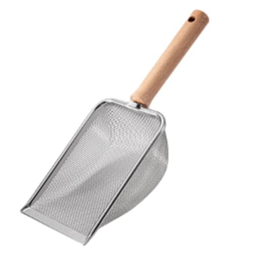 Ｚｉａｌｏｆｉ Katzenstreuschaufel für Haustiere mit Holzgriff Und Sieb, Maschenweite 1x1mm von Ｚｉａｌｏｆｉ