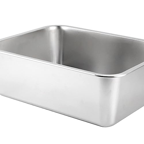 Zialofi Katzentoilette, Kätzchentoilette, Edelstahl, Oben Offen, Haustiertoilette, Großes Fassungsvermögen, Robuster Katzenstreubehälter, Leicht zu Reinigen, 50 cm x 35 cm x 15 cm Zialofi Katzentoilette, Kätzchentoilette, Edelstahl, Oben Offen, Haustiertoilette, Großes Fassungsvermögen, Robuster Katzenstreubehälter, Leicht zu Reinigen, 50 cm x 35 cm x 15 cm von Zialofi