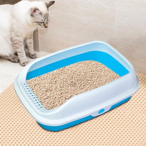 Zialofi Katzentoilette mit Hoher für Katzen, Blaues Mittel Zialofi Katzentoilette mit Hoher für Katzen, Blaues Mittel von Zialofi
