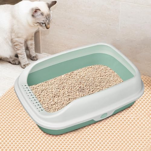 Ｚｉａｌｏｆｉ Katzentoilette mit Hoher für Katzen, grün mittel von Ｚｉａｌｏｆｉ