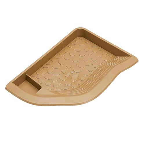 Ｚｉａｌｏｆｉ Reptilien Wasserbehälter, Schildkröten Badewanne, Aquarium Zubehör mit Rampe, Futterschale für Schildkröten Und Geckos, Bräunlich Gelb von Ｚｉａｌｏｆｉ