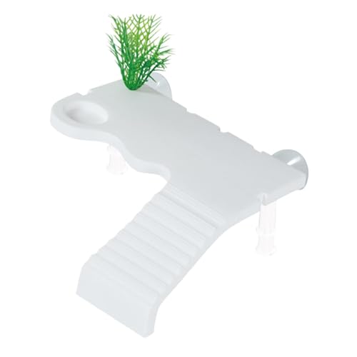 Zialofi Schildkrötenkletterplattform mit Integriertem Design Aquariumschwimmdekoration Futternapf Pflanzbereich Aus PP für Reptilien Terrarien, Weiß Zialofi Schildkrötenkletterplattform mit Integriertem Design Aquariumschwimmdekoration Futternapf Pflanzbereich Aus PP für Reptilien Terrarien, Weiß von Zialofi