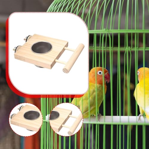 Ｚｉａｌｏｆｉ Vogel Futtertasse mit Holzplattform für Macaw Lovebird Und Kleine Tiere, Einzelschale von Ｚｉａｌｏｆｉ