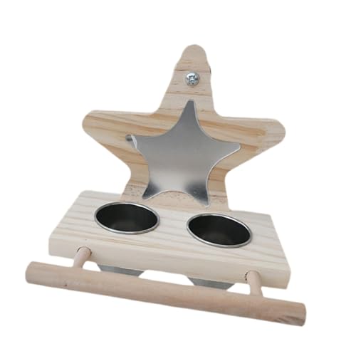 Zialofi Vogelspiegel Spielzeug mit Sitzstange, Papageien Spiegel Futternäpfe für Wellensittiche, Unzertrennliche, Aras, Pentagramm Zialofi Vogelspiegel Spielzeug mit Sitzstange, Papageien Spiegel Futternäpfe für Wellensittiche, Unzertrennliche, Aras, Pentagramm von Zialofi