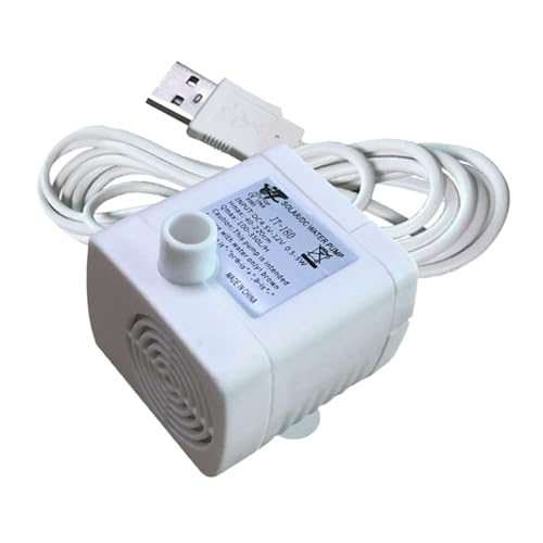 Ｚｉａｌｏｆｉ Wasserpumpe für Haustiere, Gleichstrombetrieb, Vielseitig Einsetzbar, Springbrunnenpumpe für Aquarien, Weiß 5V von Ｚｉａｌｏｆｉ