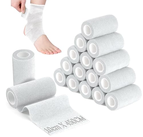 Ziamzra Selbstklebender Verband 10 cm Breit Selbsthaftende Bandage 4,5 mx12 Rollen Fixierbinde Selbsthaftend zum Sport Haftbandage Selbstklebend Weiß Verband für Knöchel Handgelenk Finger Ziamzra Selbstklebender Verband 10 cm Breit Selbsthaftende Bandage 4,5 mx12 Rollen Fixierbinde Selbsthaftend zum Sport Haftbandage Selbstklebend Weiß Verband für Knöchel Handgelenk Finger von Ziamzra