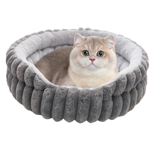 Zibeem Kleine Hundebetten | Stylische Haustierbetten,Runder Wärmendes Donut Schlafplatz Für Tiere Kitten Winter Kuschelig Weiches Bequemes Ruhen von Zibeem