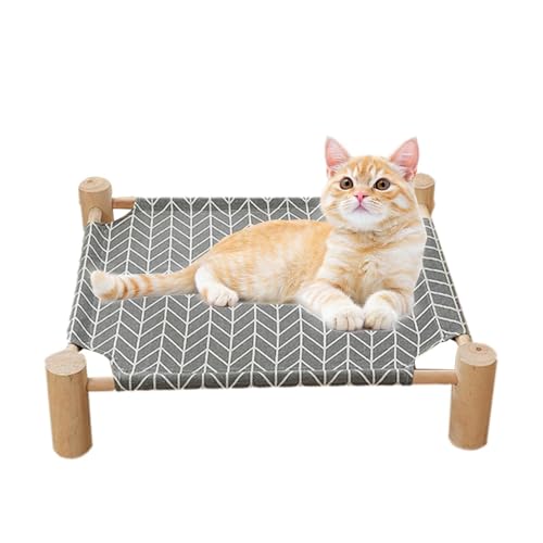 Zibeem Komplettes Bett für Katzen, kleines Holzbett, Hängemattenbett für Katzen und Hunde, kleines Holzbett für Haustierbett für Innenkatzen, Katzenmöbel, 53 x 48 cm Zibeem Komplettes Bett für Katzen, kleines Holzbett, Hängemattenbett für Katzen und Hunde, kleines Holzbett für Haustierbett für Innenkatzen, Katzenmöbel, 53 x 48 cm von Zibeem