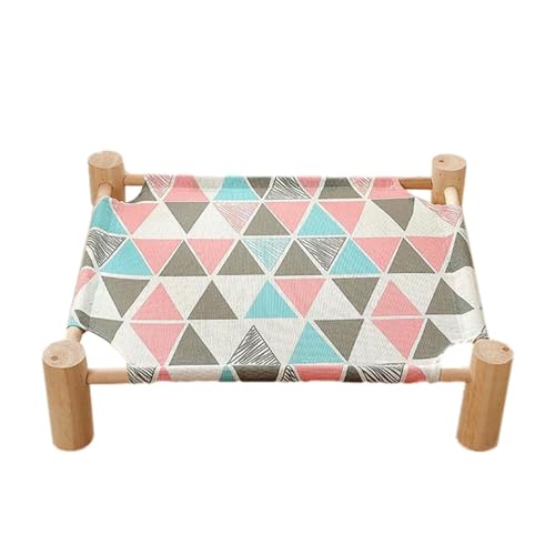 Zibeem Komplettes Bett für Katzen, kleines Holzbett, Hängemattenbett für Katzen und Hunde, kleines Holzbett für Haustierbett für Innenkatzen, Katzenmöbel, 53 x 48 cm von Zibeem