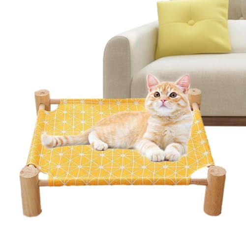 Zibeem Komplettes Bett für Katzen, kleines Holzbett, Hängemattenbett für Katzen und Hunde, kleines Holzbett für Haustierbett für Innenkatzen, Katzenmöbel, 53 x 48 cm Zibeem Komplettes Bett für Katzen, kleines Holzbett, Hängemattenbett für Katzen und Hunde, kleines Holzbett für Haustierbett für Innenkatzen, Katzenmöbel, 53 x 48 cm von Zibeem