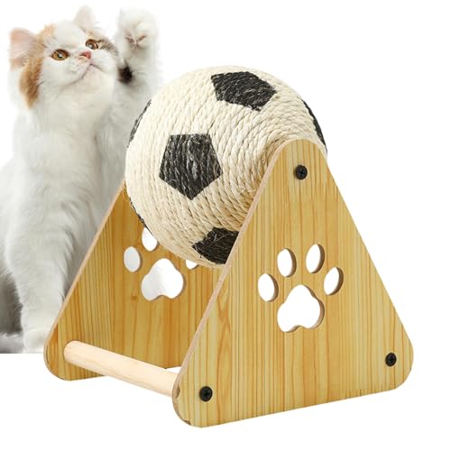 Zibeem Kratzball Für Katzen, Kratzspielzeug Aus Sisal Mit Holzunterbau, Nagelpflege Kugel, Bewegungsförderndes Spielball Zubehör Für Hauskatzen Klein- Mittelrassen Zibeem Kratzball Für Katzen, Kratzspielzeug Aus Sisal Mit Holzunterbau, Nagelpflege Kugel, Bewegungsförderndes Spielball Zubehör Für Hauskatzen Klein- Mittelrassen von Zibeem