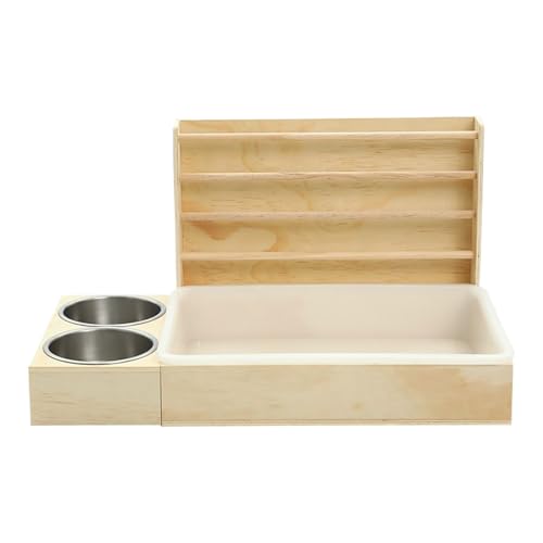 Automatischer Fresser | Futterspender mit 1 bis 6 Mahlzeiten, personalisierter Fütterungskalender für Katzen und Hunde, doppelte Fütterung, doppelte Verriegelung, Heufeuer aus Holz von Ziennhu