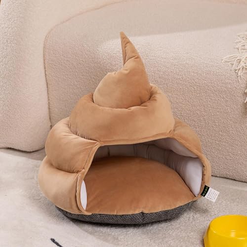 Geschlossenes Katzenbett, Katzenhöhlen für drinnen | Zeltbett in Kaka-Form für kleine Hunde | bequeme Haustierbetten, weiches Katzenhaus, Katzenzelt, Lieferant von Ziennhu