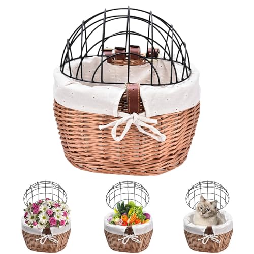 Ziennhu Fahrradkorb für Katzen, abnehmbarer Fahrrad-Hundehalter, Fahrradkorb mit Deckel aus Drahtgitter, Tierhalter zum Radfahren, Hundehalter für Fahrrad Ziennhu Fahrradkorb für Katzen, abnehmbarer Fahrrad-Hundehalter, Fahrradkorb mit Deckel aus Drahtgitter, Tierhalter zum Radfahren, Hundehalter für Fahrrad von Ziennhu