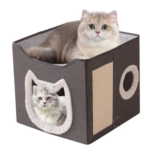 x Innenkatze - Faltbare Katzenhöhle | Zusammenklappbares Katzenhaus | Doppelschicht Winter warmes Katzenbett | Doppelseitige weiche Pads Flauschiger Ball für kleine mittelgroße Haustiere x Innenkatze - Faltbare Katzenhöhle | Zusammenklappbares Katzenhaus | Doppelschicht Winter warmes Katzenbett | Doppelseitige weiche Pads Flauschiger Ball für kleine mittelgroße Haustiere von Ziennhu