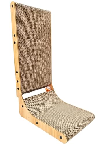 Zikenis Kratzbrett Katzen,L-förmiger Katzenkratzbaum mit Katzenspielzeug,Süße Kratzbretter Katzen,Hohe 68cm L förmige Kratzbrett Katze mit Ball,für Wand,Sofaschutz und Ecke von Zikenis