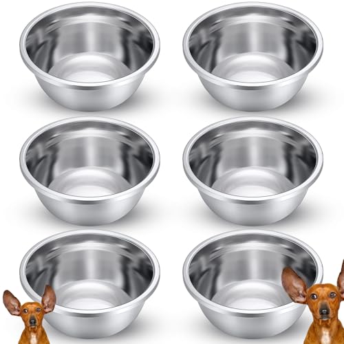 Ziliny Hundenäpfe aus Metall, 8 Tassen, Edelstahl, verdickt, Reisehütte, Futter- und Wassernapf für mittelgroße und große Hunde und Katzen, 1,8 l, spülmaschinenfest, 6 Stück von Ziliny
