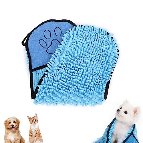 Haustier Handtuch, Super Saugfähig Haustier Handtuch, Hundetuch Mikrofaser Hundehandtuch, Haustier Badetuch, für Katzen und Hunde, Langlebig, Schnell Trocknend, Maschine Waschbar, Verdicken, Blau von Zillary