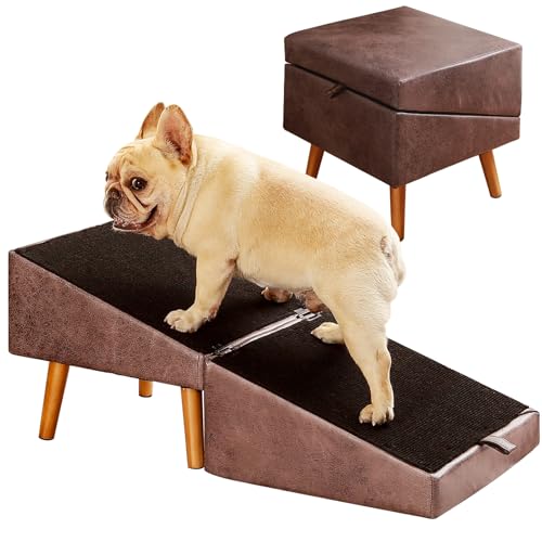 Hundetreppe für kleine Hunde und Katzen 34,3 cm H, Hunderampe für Couch und Bett, Faltbare 2-in-1-Holz-Tiertreppe für Welpen, geteiltes Ottomanen-Design Hundetreppe für kleine Hunde und Katzen 34,3 cm H, Hunderampe für Couch und Bett, Faltbare 2-in-1-Holz-Tiertreppe für Welpen, geteiltes Ottomanen-Design von Ziluce
