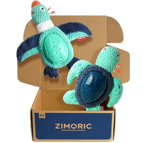 Zimoric Quietschendes Plüsch-Hundespielzeug, beruhigende Ente, Schildkröte, Spielzeug für kleine und mittelgroße Hunde, Welpenspielzeug, um sie zu beschäftigen, 2 Stück Zimoric Quietschendes Plüsch-Hundespielzeug, beruhigende Ente, Schildkröte, Spielzeug für kleine und mittelgroße Hunde, Welpenspielzeug, um sie zu beschäftigen, 2 Stück von Zimoric