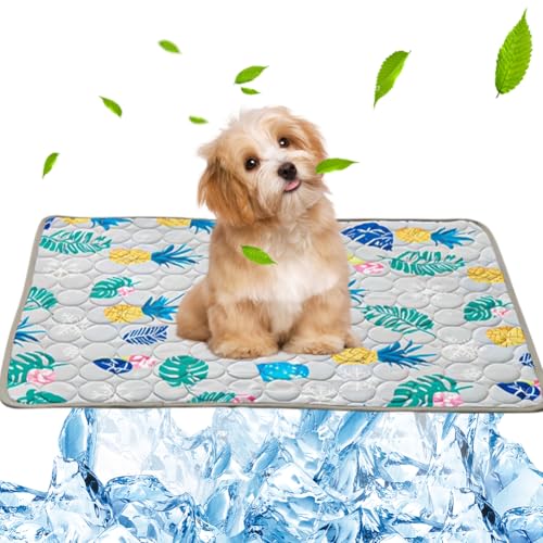 Hundematte Kühlmatte für Hunde & Katzen – Selbstkühlendes Hundebett, Kühldecke & rutschfeste Kühlmatte für Zuhause, Auto | Dog Cooling Mat für Schlafplätze & Möbel (100 * 70CM) von Zinueen