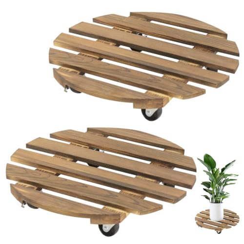 Pflanzenroller Outdoor – 2 Stücke Wetterfestes Rollbrett Pflanzen 30cm Rund, Blumentopf Untersetzer mit Rollen, 100kg Tragkraft für Innen/Außen – Pflanzen Rollbrett, Blumenroller, Blumentopffüße Outd Pflanzenroller Outdoor – 2 Stücke Wetterfestes Rollbrett Pflanzen 30cm Rund, Blumentopf Untersetzer mit Rollen, 100kg Tragkraft für Innen/Außen – Pflanzen Rollbrett, Blumenroller, Blumentopffüße Outd von Zinueen
