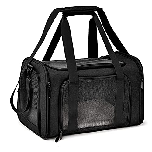 Reisetasche für Haustiere,Pet Carriers Hundetasche,Tragetasche für Groß Katze Hund Transporttasche Katzentransportbox,Atmungsaktives Netz Faltbare Hundetransportbox,Kann 9 kg, 50 * 31 * 31CM Tragen von Zipits