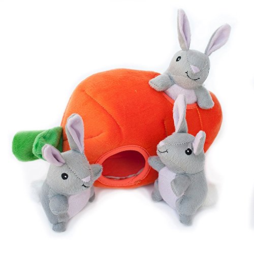 ZippyPaws Burrow Quietschendes Hundespielzeug aus Plüsch, Bunny 'n Carrot von ZippyPaws