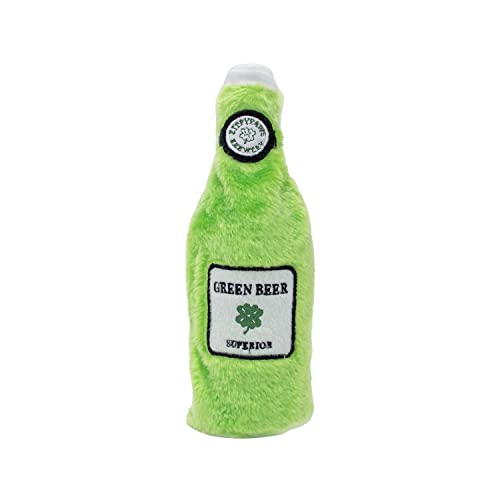 ZippyPaws - Happy Hour Crusherz Drink Themed Crunchy Wasserflasche Hundespielzeug - St. Patrick's Green Beer von ZippyPaws