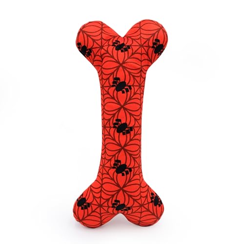 ZippyPaws Marvel Jigglerz – langlebiges Knisterspielzeug für Hunde, interaktives Quietschspielzeug für Langeweile, plüschfreies Welpenspielzeug – Spider-Man-Knochen von ZippyPaws