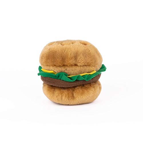 ZippyPaws NomNomz® – Hundespielzeug im Hamburger-Design – Mit Lautem Quietscher, Weiches Plüschmaterial, Langlebig & Sicher – Perfekt für Kleine & Mittelgroße Hunde – Interaktiver Spielspaß von ZippyPaws