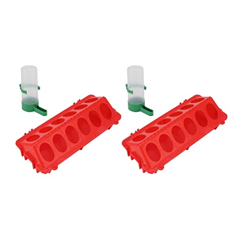 2 Sets Flip Top Küken Vogel Tränke PP Hühnertrog Automatischer Futterspender mit Spritzschutz Abdeckung Geflügelausrüstung (M Waterer 90ML) von Zisemeil