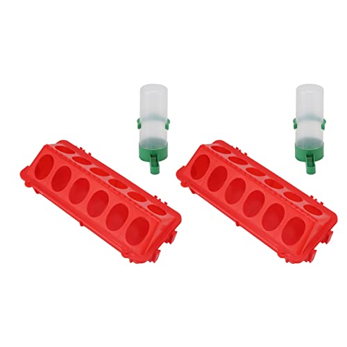 2 Sets Flip-Top-Küken-Vogeltränke, PP-Hühnertränke, automatischer Futterspender mit Spritzschutz, Geflügelausrüstung (S Waterer 60 ml) von Zisemeil