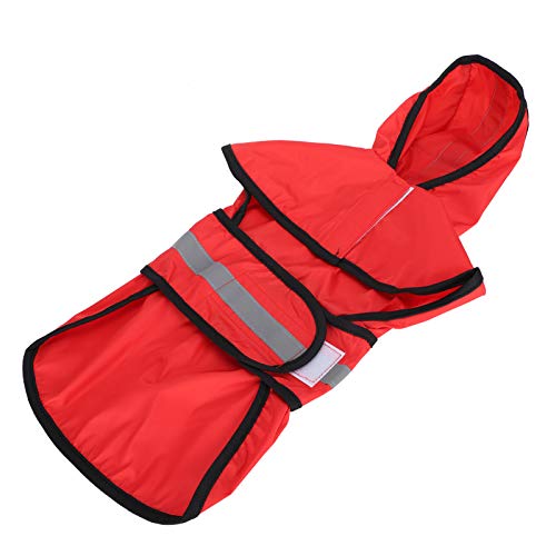 Haustier-Hunde-Regenmantel mit Kapuze, verstellbare Haustier-Regenjacke mit reflektierendem Streifen (Größe XL) von Zisemeil