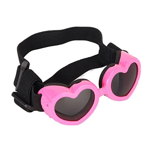 Hundesonnenbrille in Herzform, UV-HD-Linse, herzförmig, verstellbares elastisches Band für kleine, mittelgroße Haustiere, Hundesonnenbrille von Zisemeil
