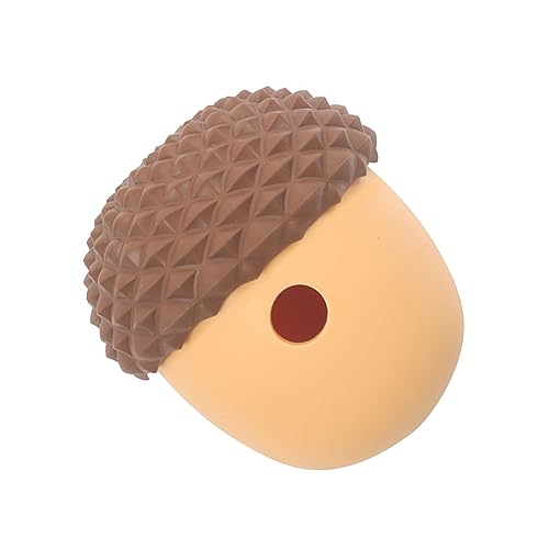 Hundespielzeug Cam Spielzeug Haustier Futter Spender Spielzeug Bissfest Interaktives Langsames Füttern Silikon Haustier Leckerli Puzzle Ball für Hunde (Braun mit Gelb) von Zisemeil