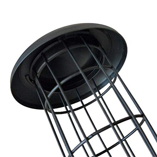 Vogelfutterspender für den Außenbereich, Anhängerstütze für Meisenknödel, Vogelfutterspender aus Metall, Vogelfutterspender (Schwarz) von Zisemeil