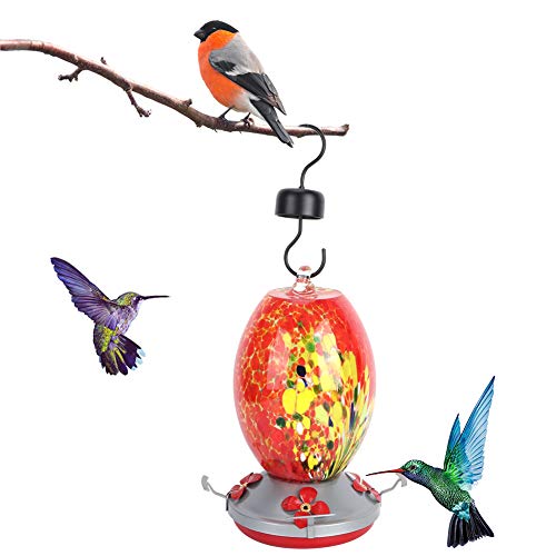 Vogelfutterstation, Kolibris, Wasserspender, buntes Malglas, Vogelfutterwerkzeug für Garten, Hof (Q1) von Zisemeil