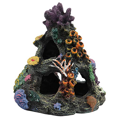 Zisemeil Fisch-Ornamente, 15 x 13 x 13 cm, Kunstharz, Bergfisch, Aquarium-Dekoration von Zisemeil
